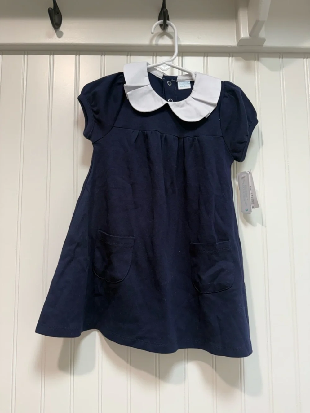 Edgehill Collection Navy Dress with White Peter Pan Collar